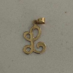 14K Gold Letter L Pendant/Charm